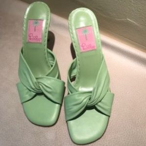 Lime Green Lilly Pulitzer Sandaled Heels